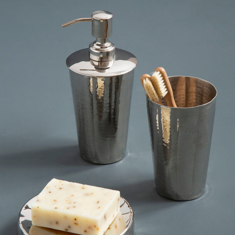 Orsina Hammered Nickel Lotion Dispenser – Bathroom Soap Pump