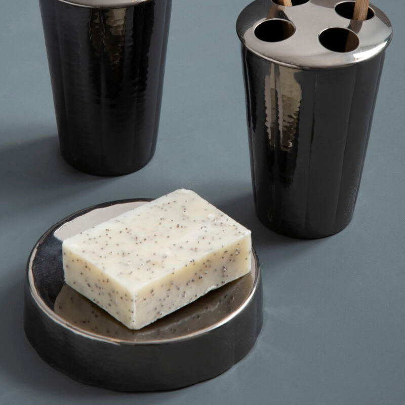 Orsina Vaco Hammered Soap Dish – Black Nickel Finish Sink Accessory