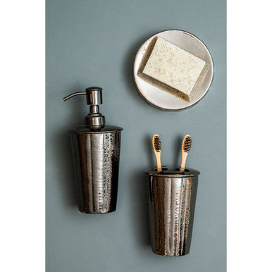 Orsina Vaco Lotion Dispenser – Hammered Black Nickel Finish