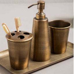 Orsina Antique Brass Tumbler – 300ml Bathroom & Vanity Organizer