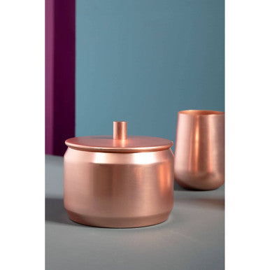 Orsina Traze Copper Finish Storage Canister | Bathroom & Vanity Organizer