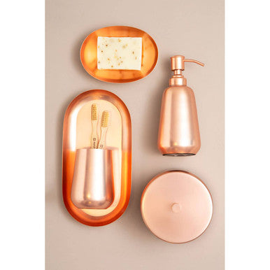 Orsina Traze Copper Finish Storage Canister | Bathroom & Vanity Organizer