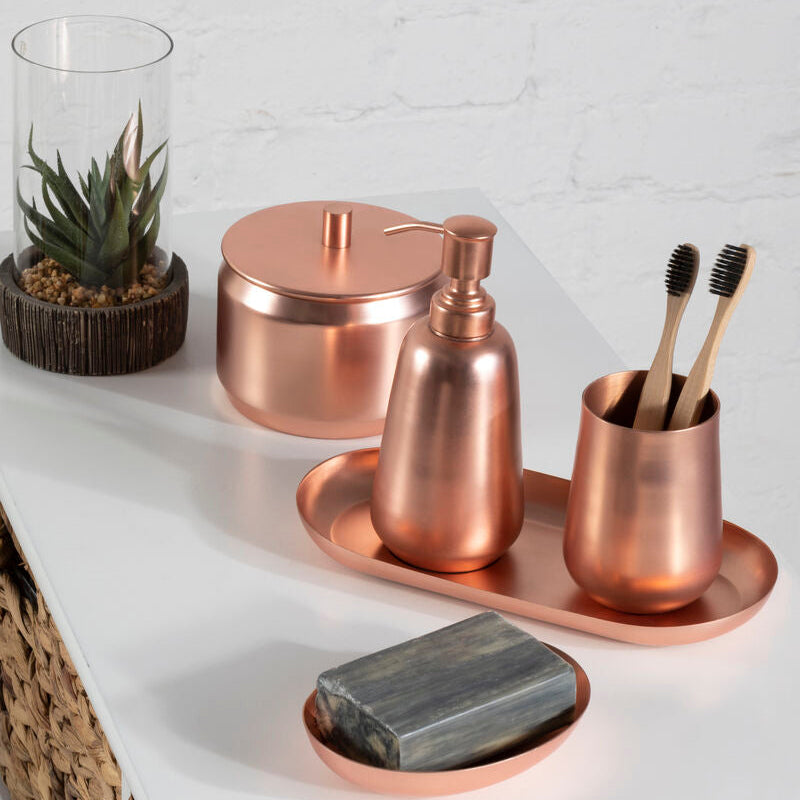 Orsina Traze Copper Finish Storage Canister | Bathroom & Vanity Organizer
