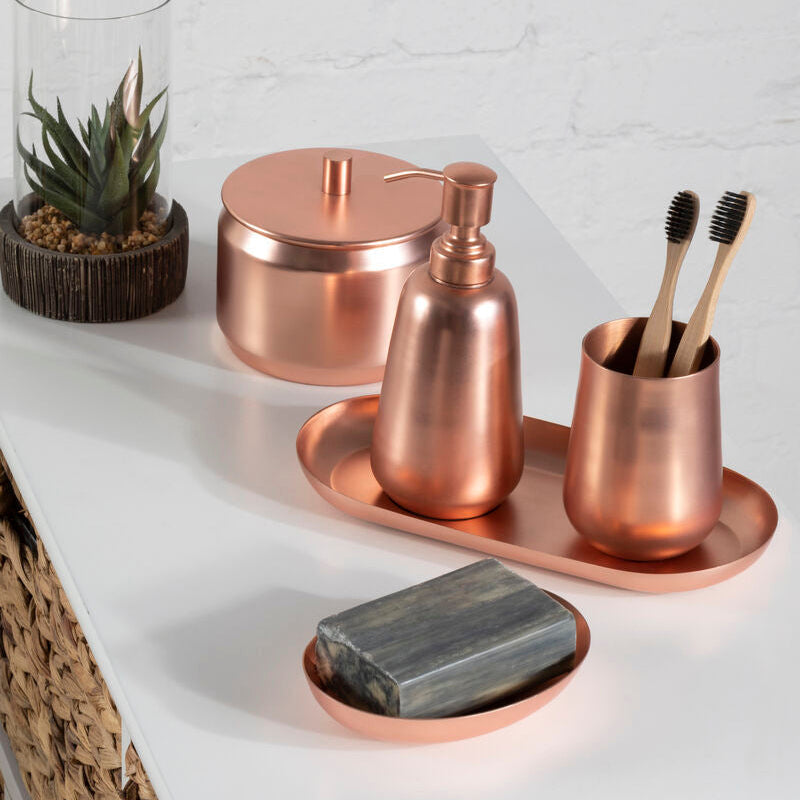 Orsina Traze Copper Finish Soap Dish – Modern Bathroom Sink Holder