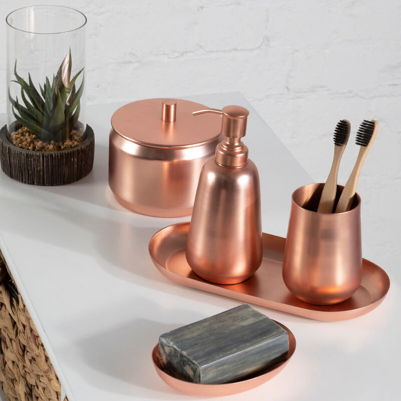 Orsina Copper Finish Tray – Modern Bathroom and Vanity Organizer
