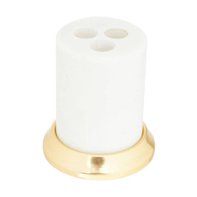 Orsina Mako White Marble Toothbrush Holder – Modern Vanity Organiser
