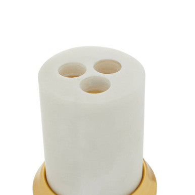 Orsina Mako White Marble Toothbrush Holder – Modern Vanity Organiser