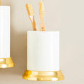 Orsina Mako White Marble Toothbrush Holder – Modern Vanity Organiser