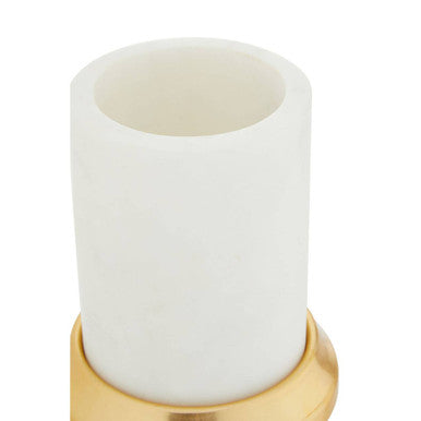 Orsina Mako White Marble Tumbler – Modern Stone Toothbrush Holder