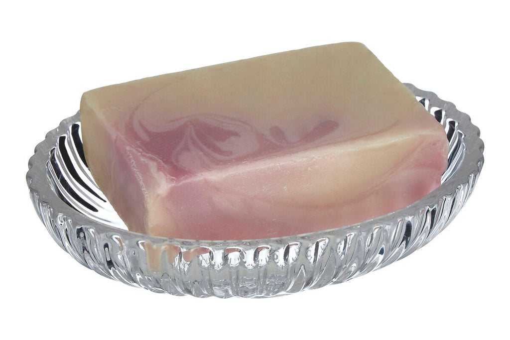 Orsina Ticino Brittany Clear Glass Soap Dish | Modern Bathroom Holder