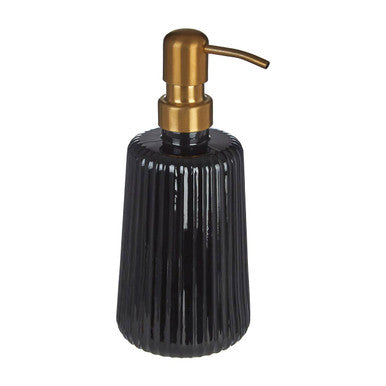Orsina Ticino Brittany Black Glass Lotion Dispenser | Modern Soap Pump