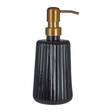 Orsina Ticino Brittany Black Glass Lotion Dispenser | Modern Soap Pump