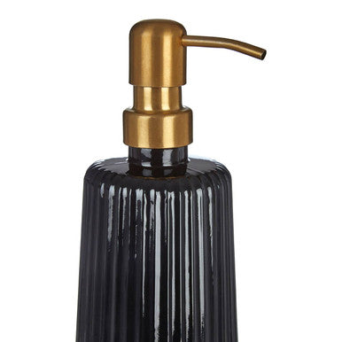 Orsina Ticino Brittany Black Glass Lotion Dispenser | Modern Soap Pump