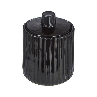 Orsina Ticino Brittany Black Glass Storage Jar | Modern Vanity Organizer