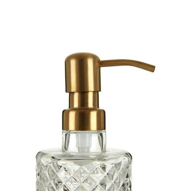 Orsina Ticino Diamond Lotion Dispenser – Faceted Glass Soap Pump