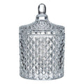 Orsina Ticino Diamond Storage Jar | Textured Glass Vanity Organiser