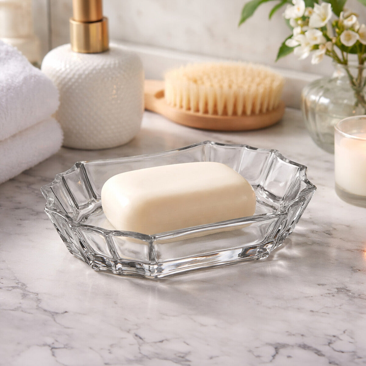 Orsina Ticino Louvre Clear Soap Dish – Modern Bathroom Accessory