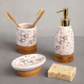 Orsina Earth 3-Piece Marble Print Bathroom Accessory Set | Vanity Decor
