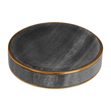Orsina Bosco Grey Marble and Gold Soap Dish – Luxury Bathroom Holder