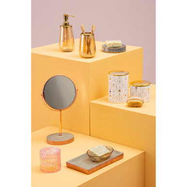 Orsina Bosco Grey Marble and Gold Soap Dish – Luxury Bathroom Holder