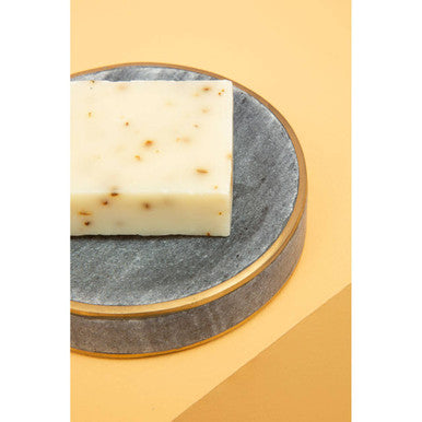 Orsina Bosco Grey Marble and Gold Soap Dish – Luxury Bathroom Holder