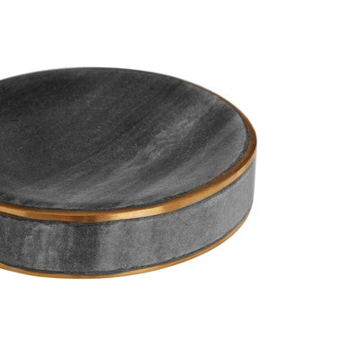 Orsina Bosco Grey Marble and Gold Soap Dish – Luxury Bathroom Holder