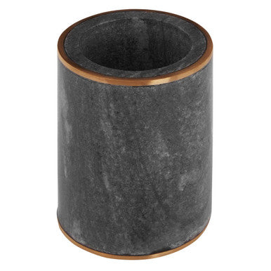 Orsina Bosco Grey Marble and Gold Bathroom Tumbler Toothbrush Holder