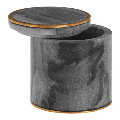 Orsina Bosco Grey Marble and Gold Cotton Jar | Bathroom Vanity Storage