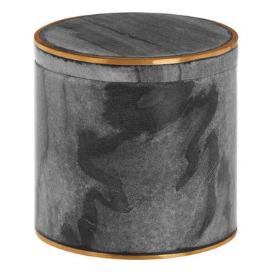 Orsina Bosco Grey Marble and Gold Cotton Jar | Bathroom Vanity Storage
