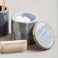 Orsina Bosco Grey Marble and Gold Cotton Jar | Bathroom Vanity Storage