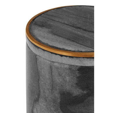 Orsina Bosco Grey Marble and Gold Cotton Jar | Bathroom Vanity Storage