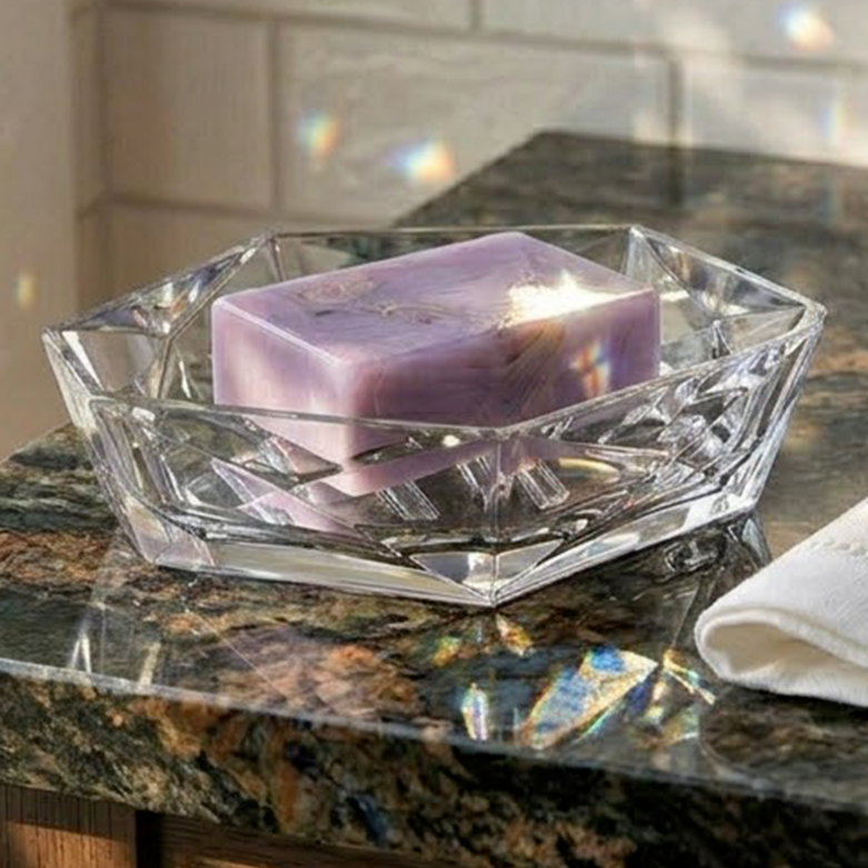Orsina Dow Clear Acrylic Soap Dish – Modern Minimalist Bathroom Holder