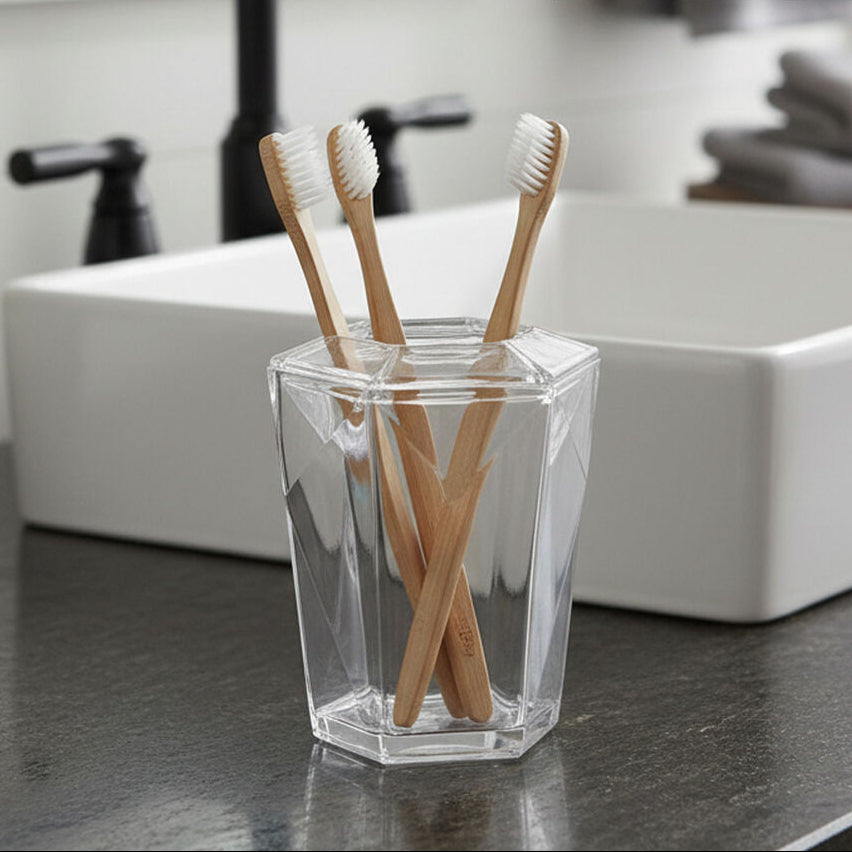 Orsina Dow Clear Acrylic Toothbrush Holder – Modern Bathroom Storage