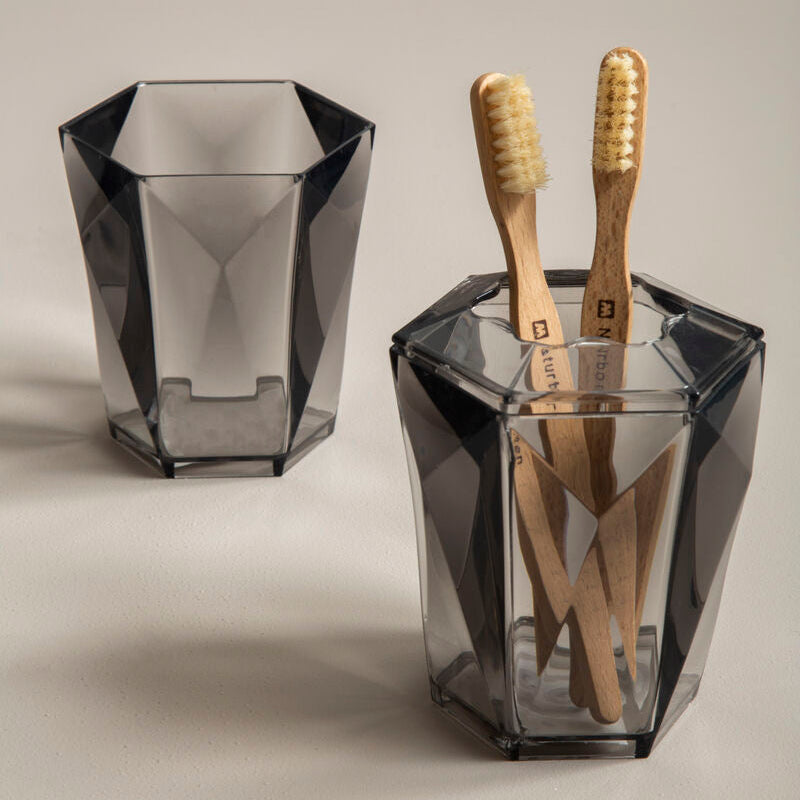 Orsina Dow Grey Acrylic Tumbler | Modern Bathroom Toothbrush Holder