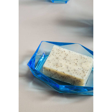 Orsina Dow Blue Acrylic Soap Dish – Modern Bathroom Countertop Holder