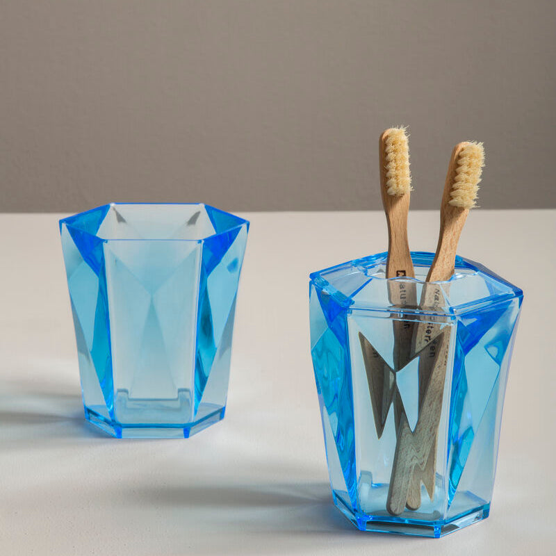 Orsina Dow Blue Acrylic Toothbrush Holder – Modern Bathroom Organiser