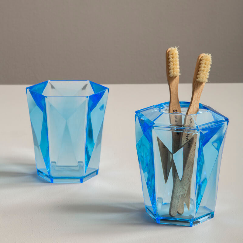 Orsina Dow Blue Acrylic Bathroom Tumbler – Modern Toothbrush Holder