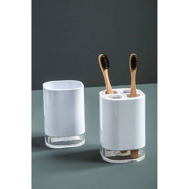 Orsina Ando White Acrylic Toothbrush Holder – Modern Bathroom Organiser