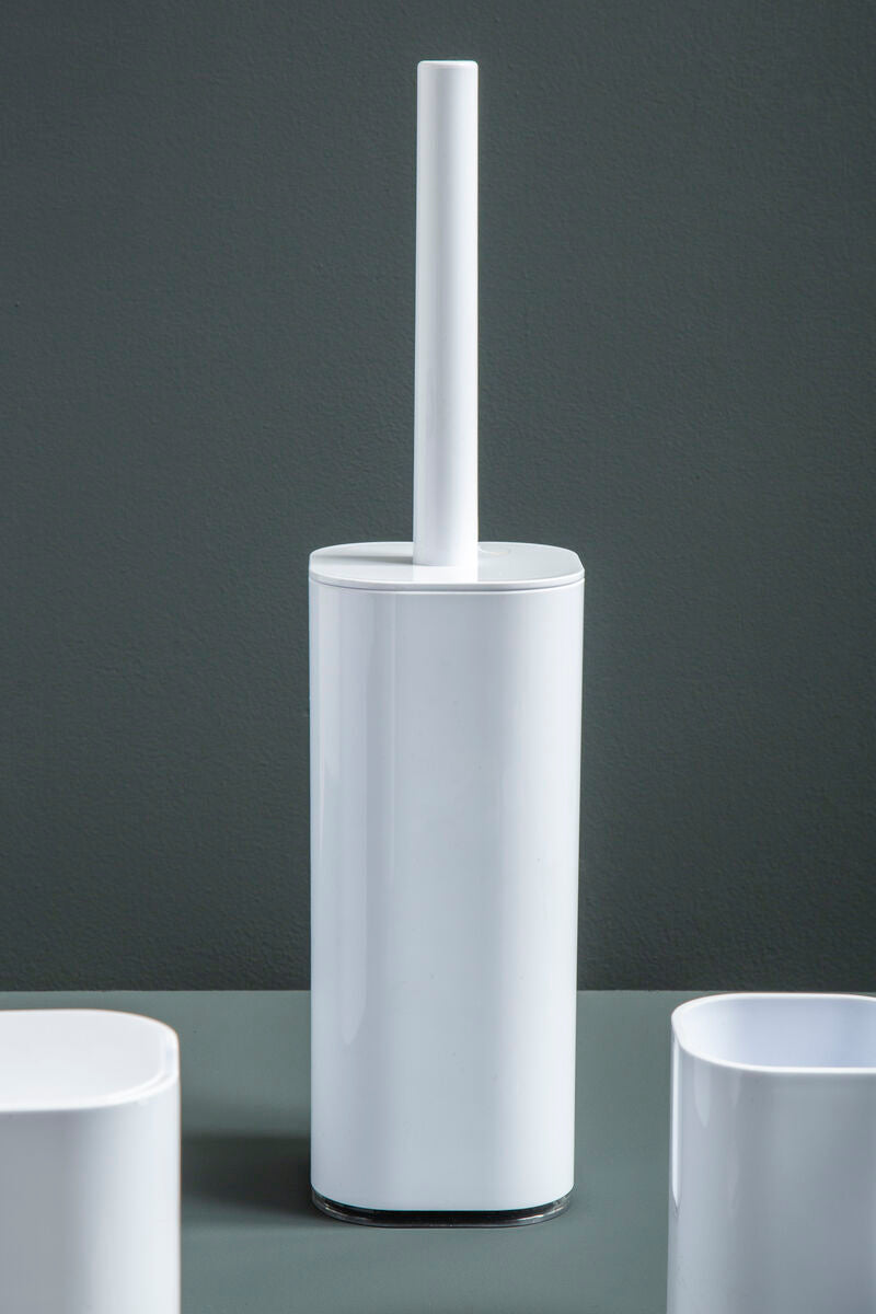 Orsina Ando White Acrylic Toilet Brush Holder – Modern Bathroom Storage