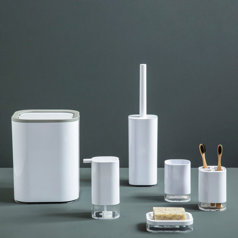 Orsina Ando White Acrylic Toilet Brush Holder – Modern Bathroom Storage