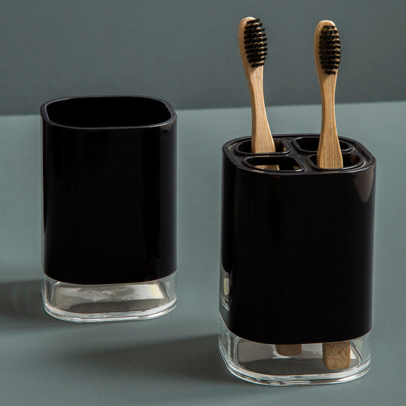 Orsina Ando Black Acrylic Toothbrush Holder – Modern Bathroom Organiser