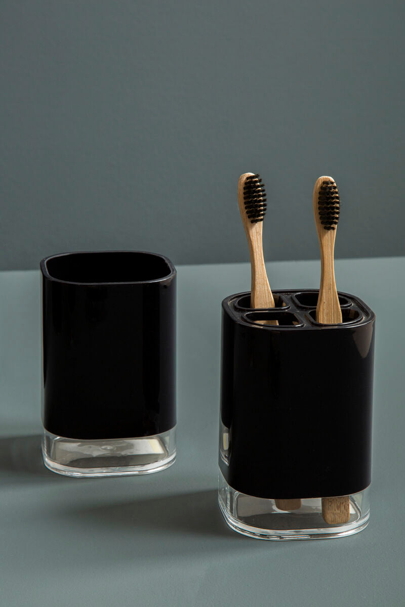 Orsina Ando Black Acrylic Tumbler | Modern Bathroom Toothbrush Holder