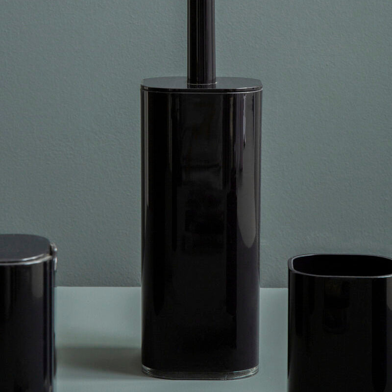 Orsina Ando Black Acrylic Toilet Brush Holder – Modern Bathroom Storage