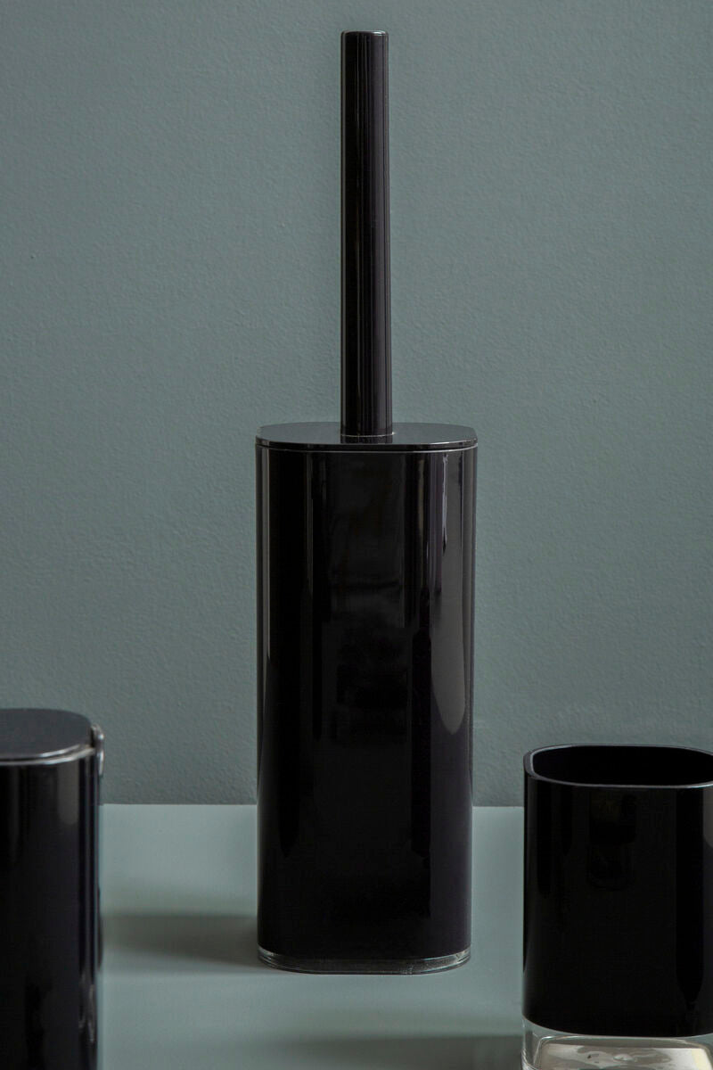 Orsina Ando Black Acrylic Toilet Brush Holder – Modern Bathroom Storage