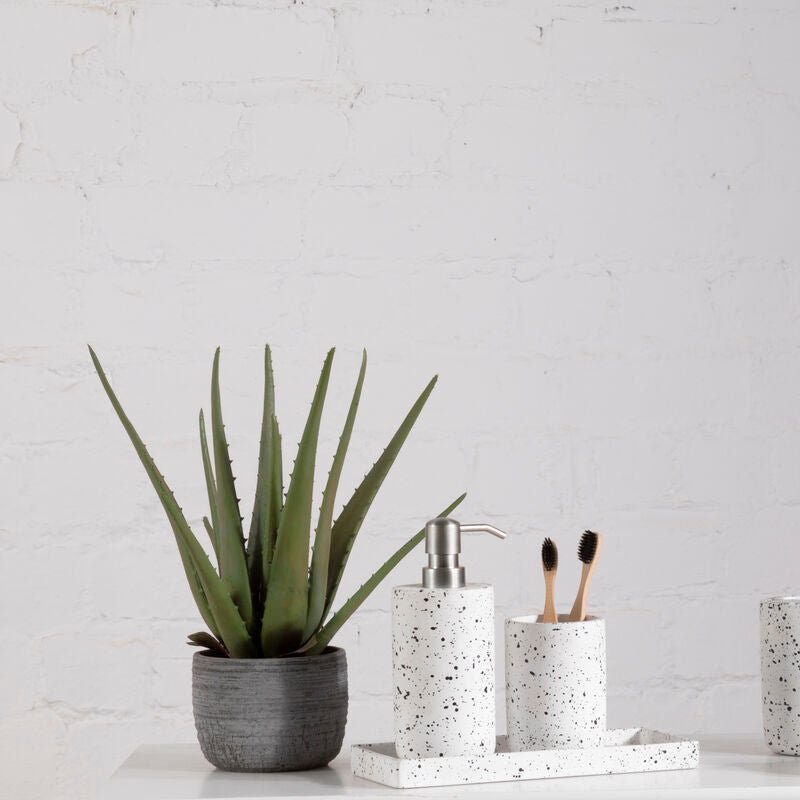 Orsina Mozie Speckled Effect Bathroom Tumbler & Toothbrush Holder