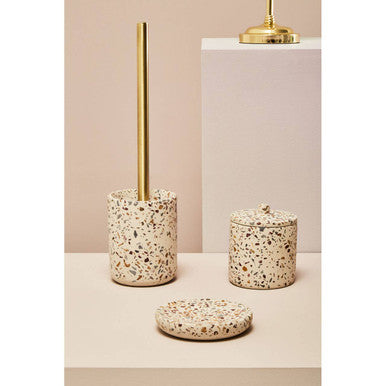 Orsina Mozie Terrazzo Effect Soap Dish – Modern Bathroom Sink Organizer