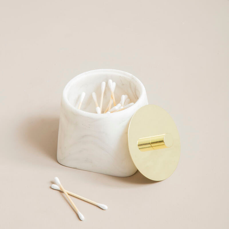 Orsina Riviera White Cotton Jar – Premium Bathroom Vanity Organiser