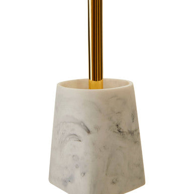 Orsina Riviera White Toilet Brush and Holder | Modern Bathroom Set
