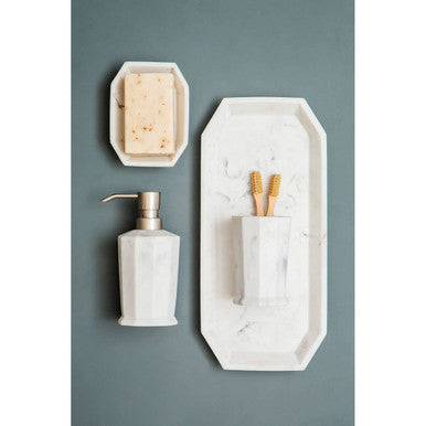 Orsina Riviera Two Compartment Toothbrush Holder | Modern Sink Organiser