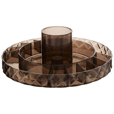 Orsina Rotating Makeup Organiser – Luxury Black Cosmetic Storage